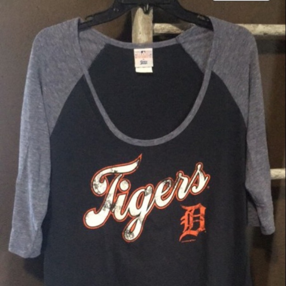 Detroit Tigers Baseball 3/4 sleeve Tshirt